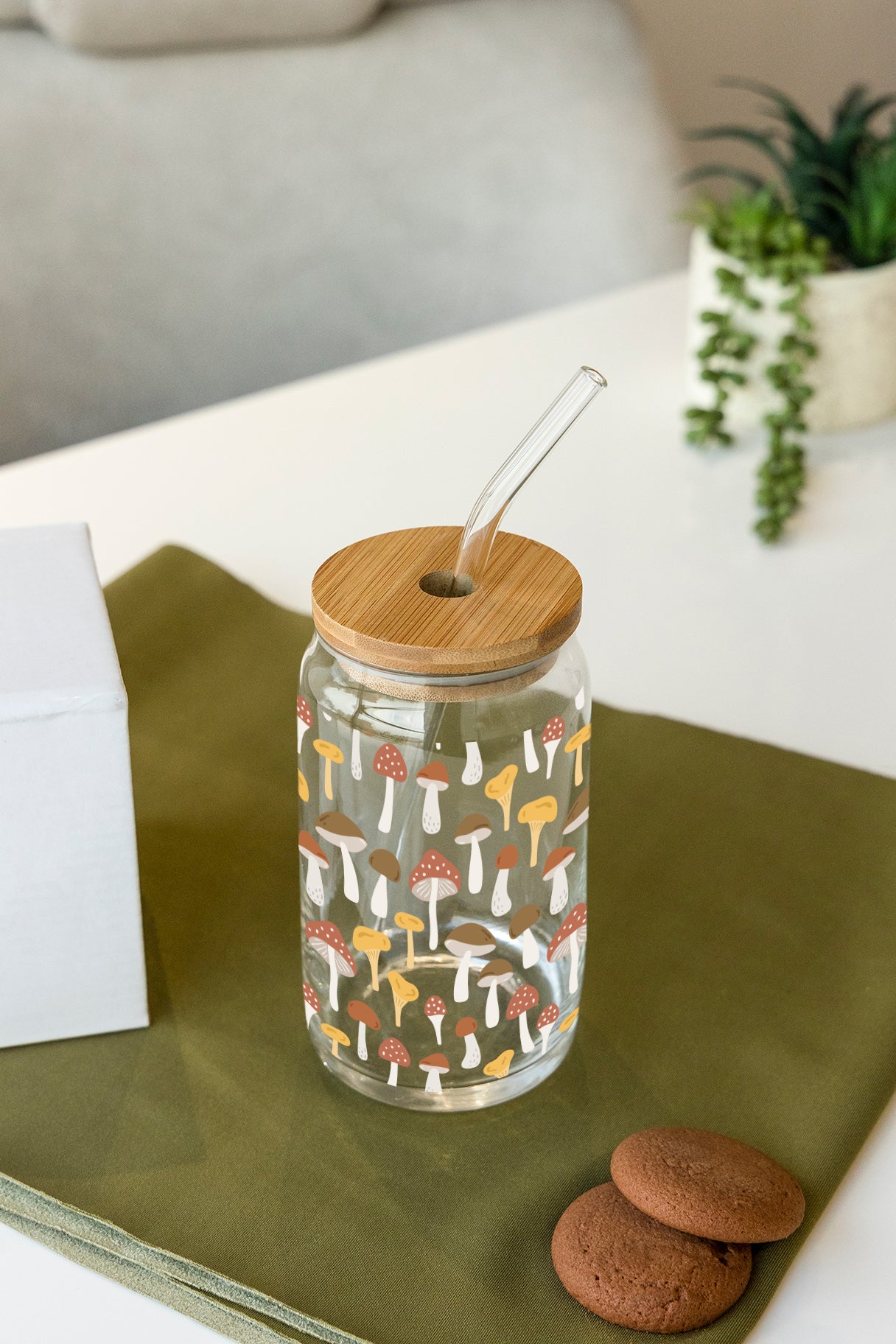 Mushrooms Crystal Jar