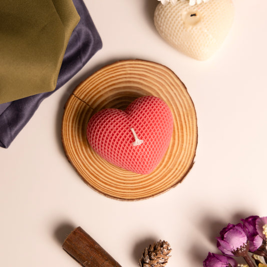 Waffle Heart Candle