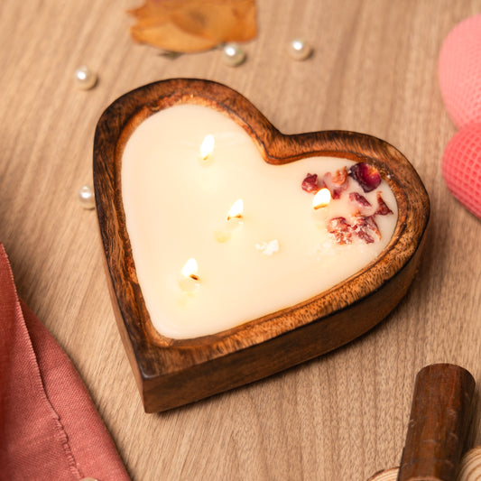 Amber Heart Candle