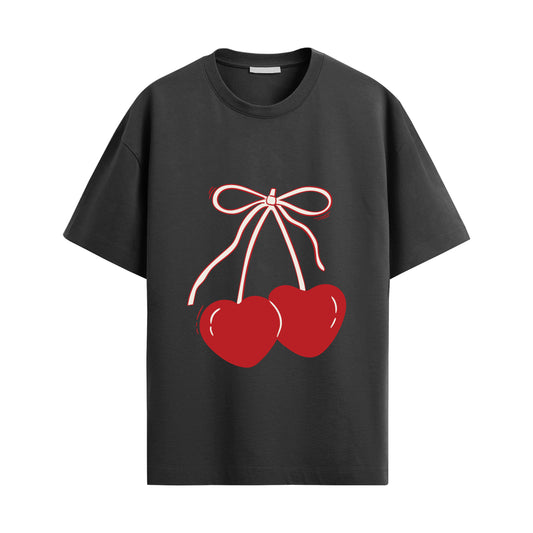 Cherry Hearts Oversized Unisex Tshirt
