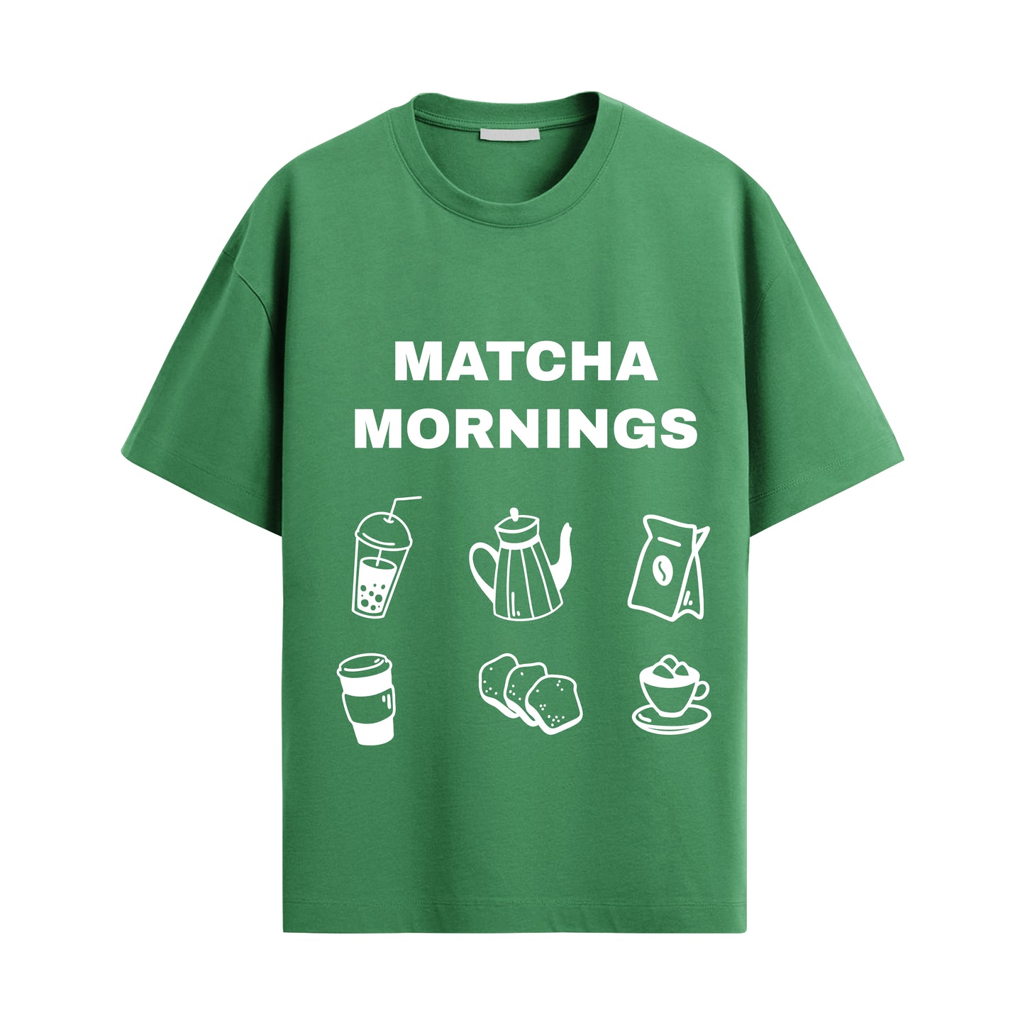 matcha mornings oversized unisex tshirt