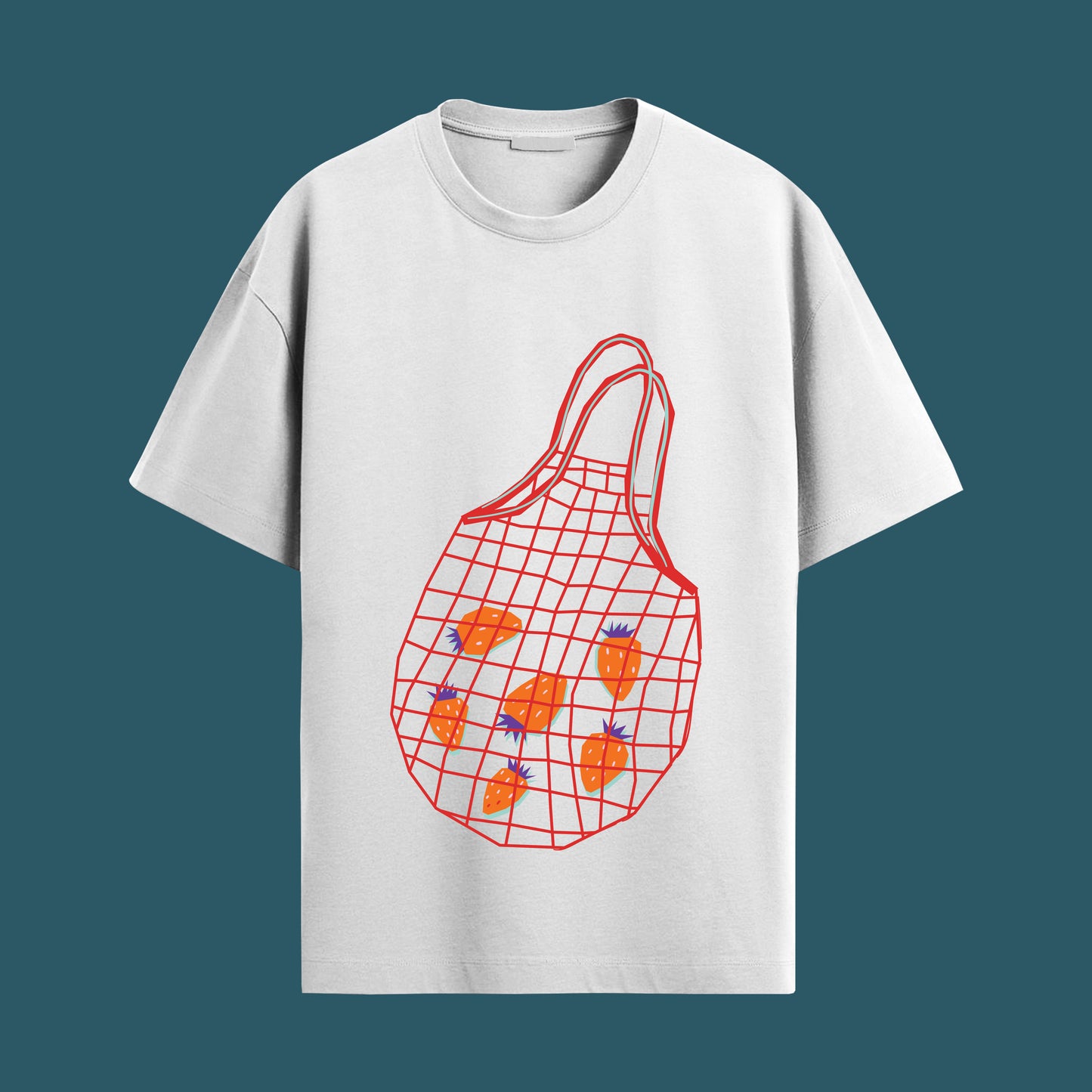 strawberry bag oversized unisex tshirt