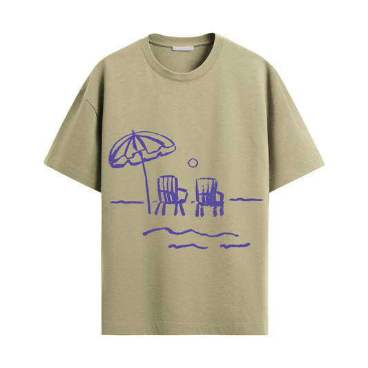 Beach View Oversized Unisex Tshirt