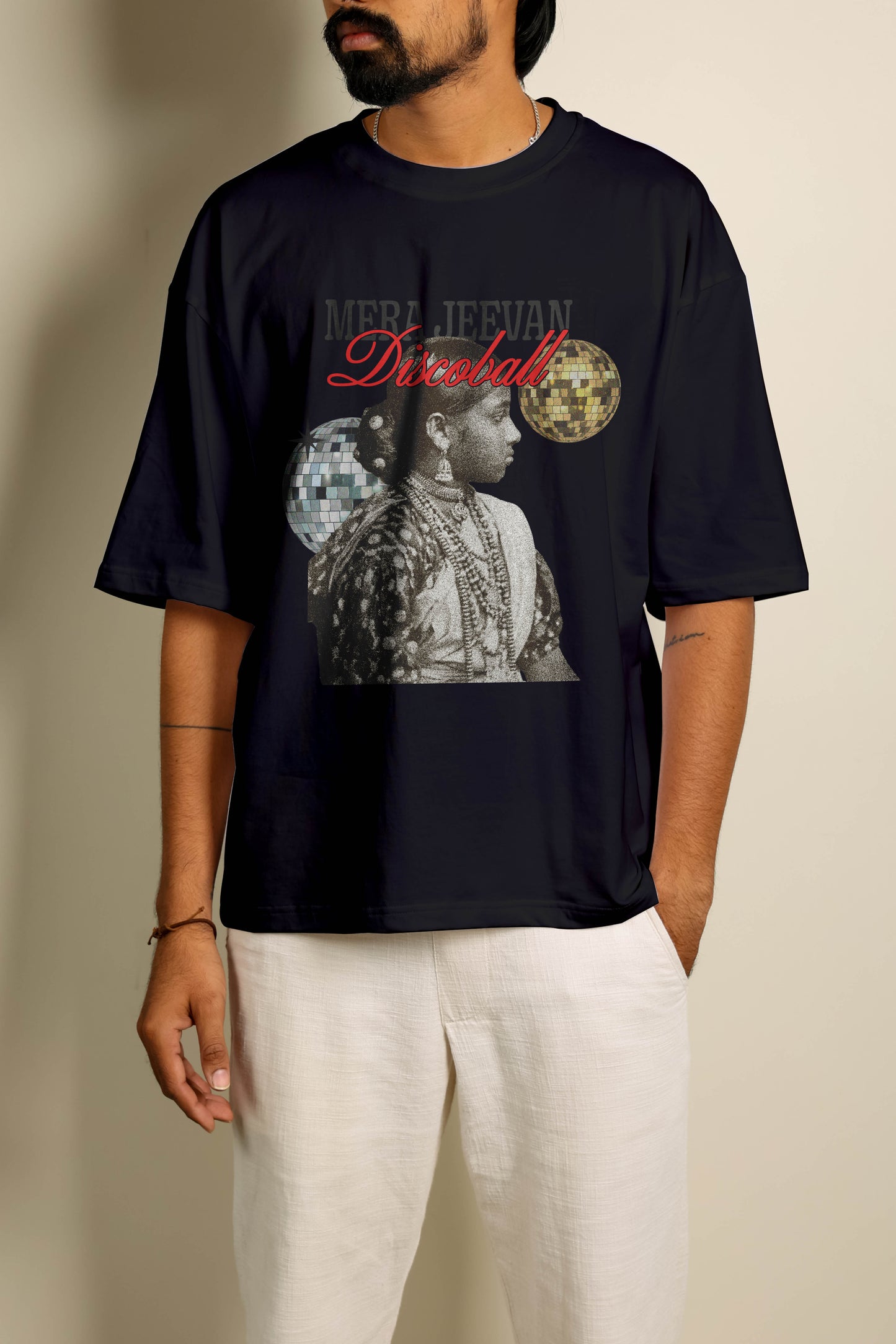 mera jeevan discoball oversized unisex tshirt