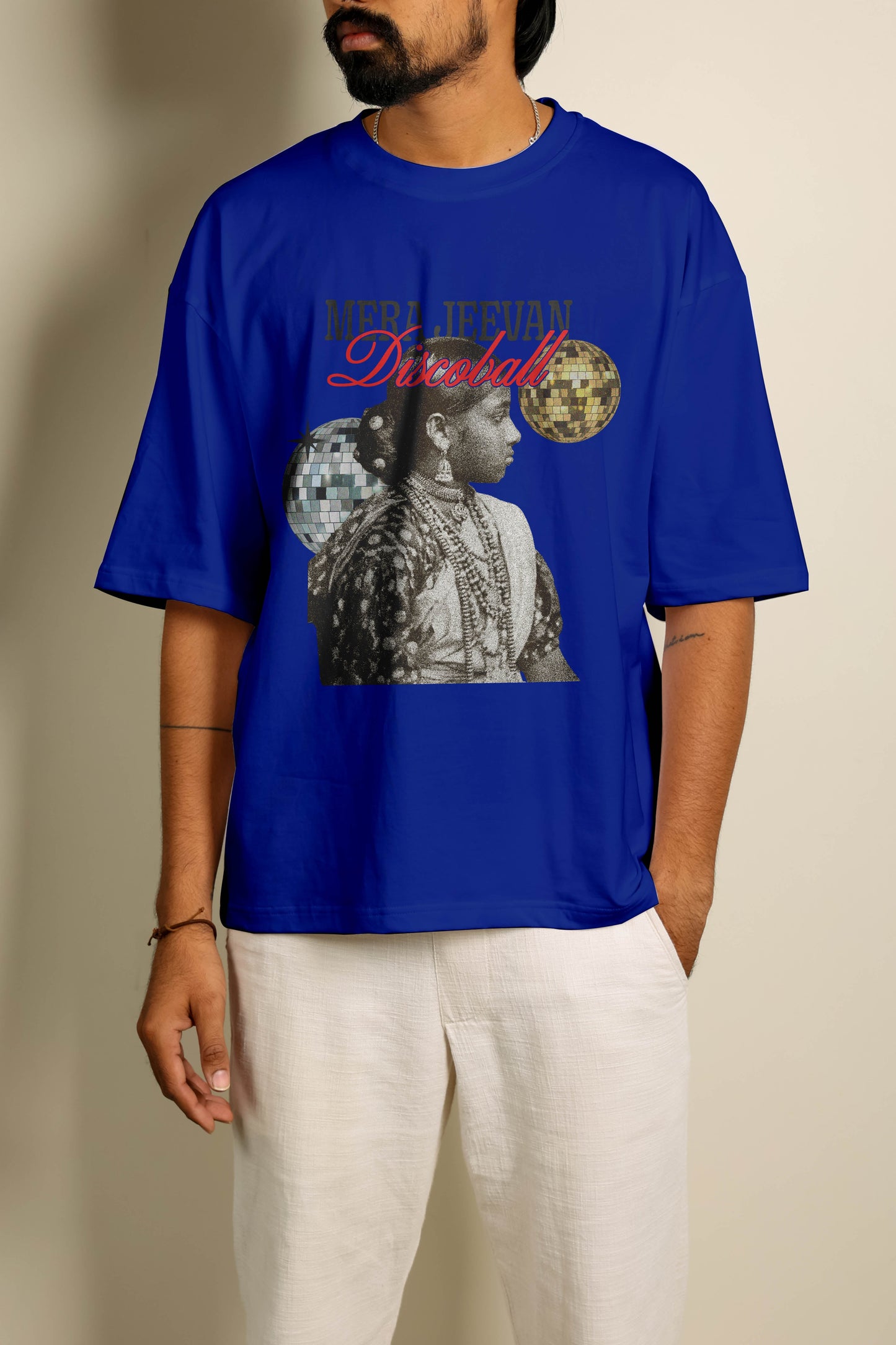 mera jeevan discoball oversized unisex tshirt