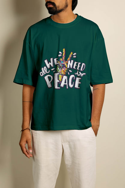 We Need Peace Oversized Unisex Tshirt