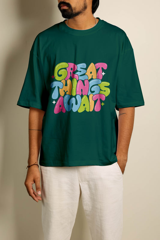 Great Things Await Oversized Unisex Tshirt