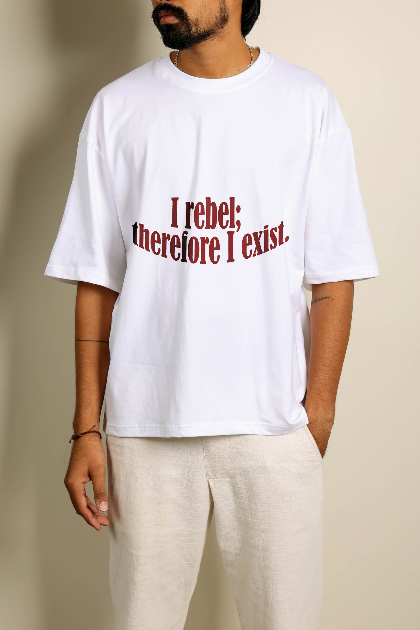 i rebel therefore i exist oversized unisex tshirt