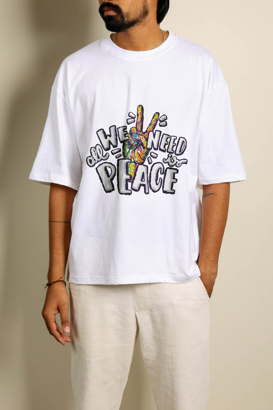 We Need Peace Oversized Unisex Tshirt