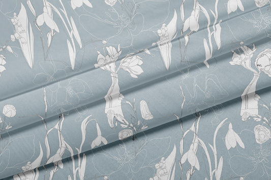Herbaceous Satin Fabric