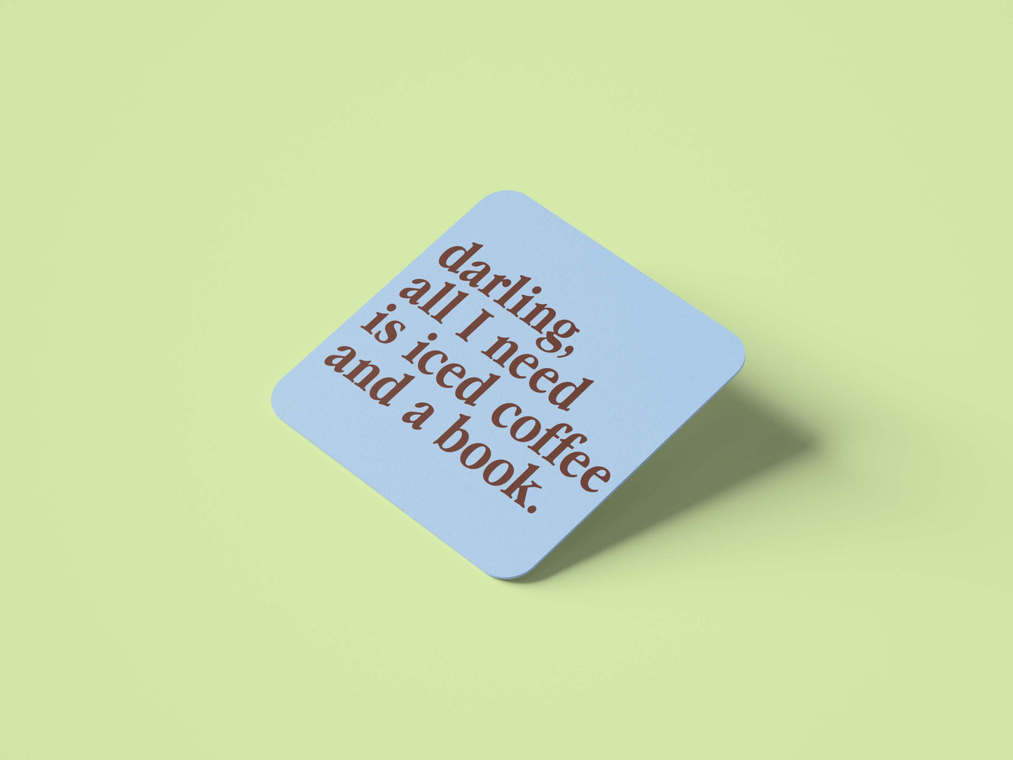 iced coffee and book coaster - set of 4