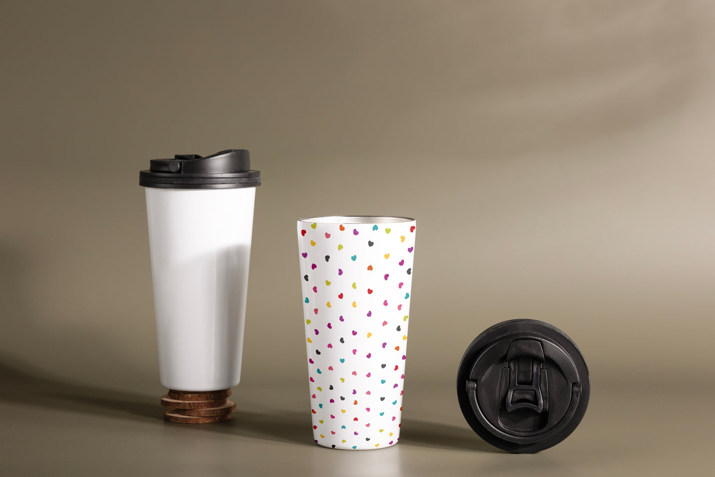 colorful hearts coffee sipper