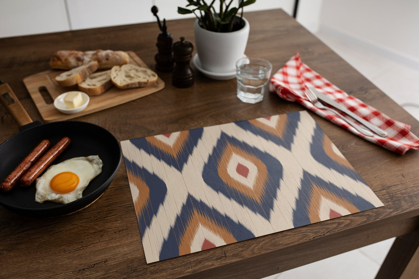 diagonal blues placemats ( set of 4)