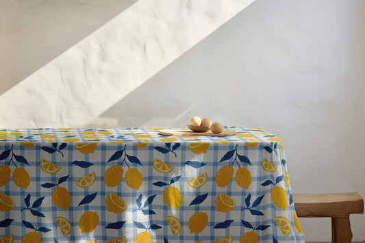 Lemon Gingham Tablecloth
