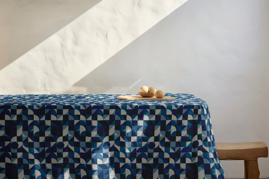 Blue Squares Tablecloth