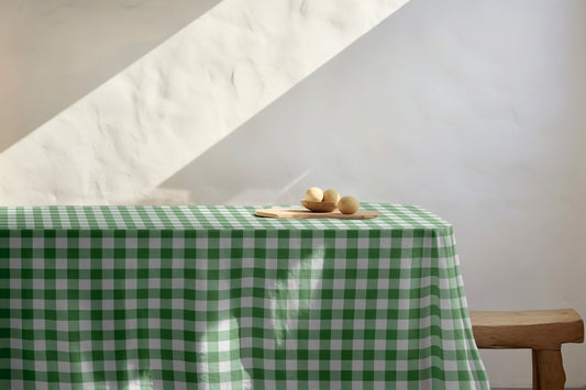 Green Gingham Tablecloth
