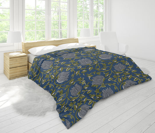 Blue Lotus Comforter/Duvet Cover