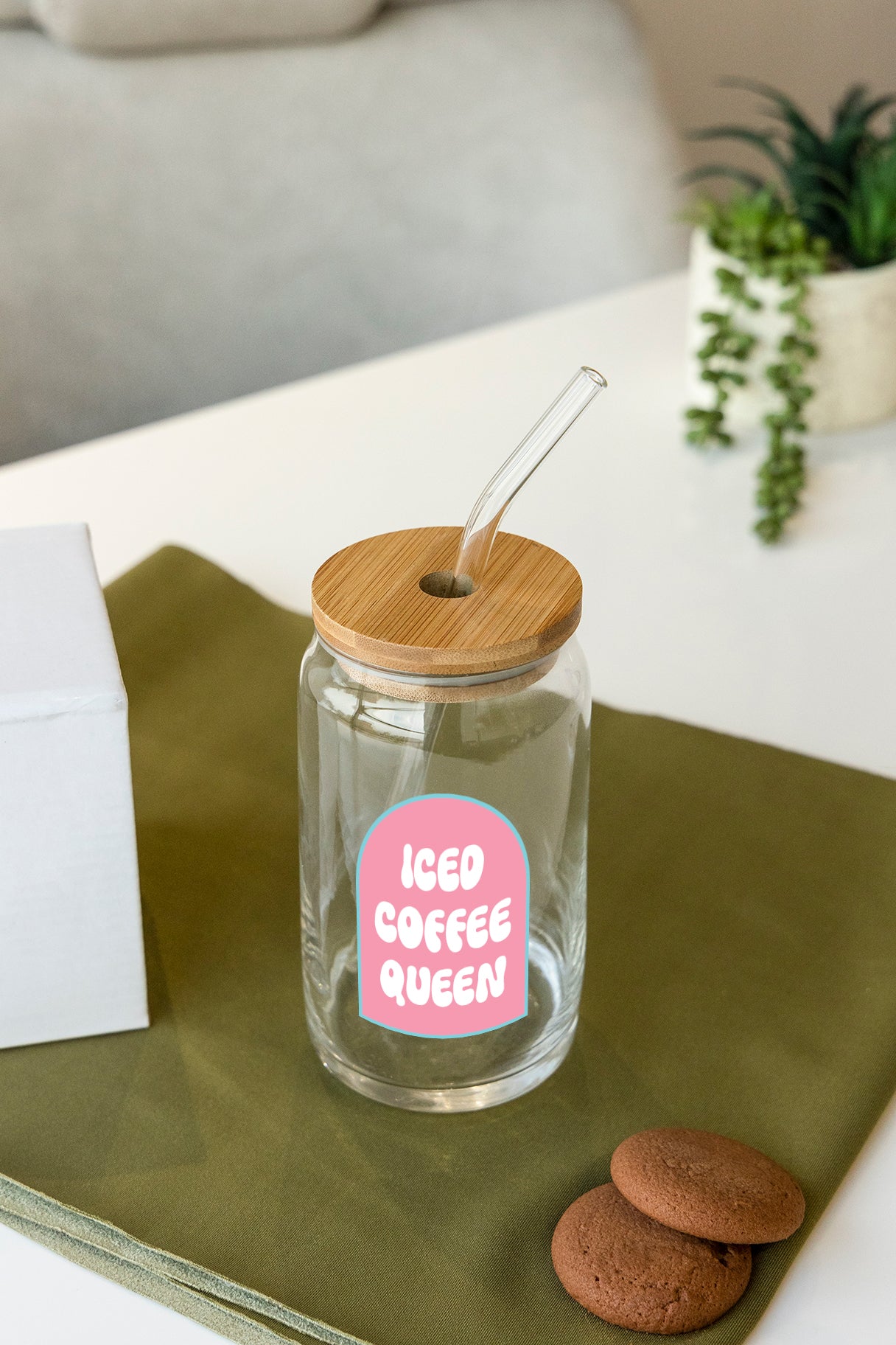 iced coffee queen crystal jar