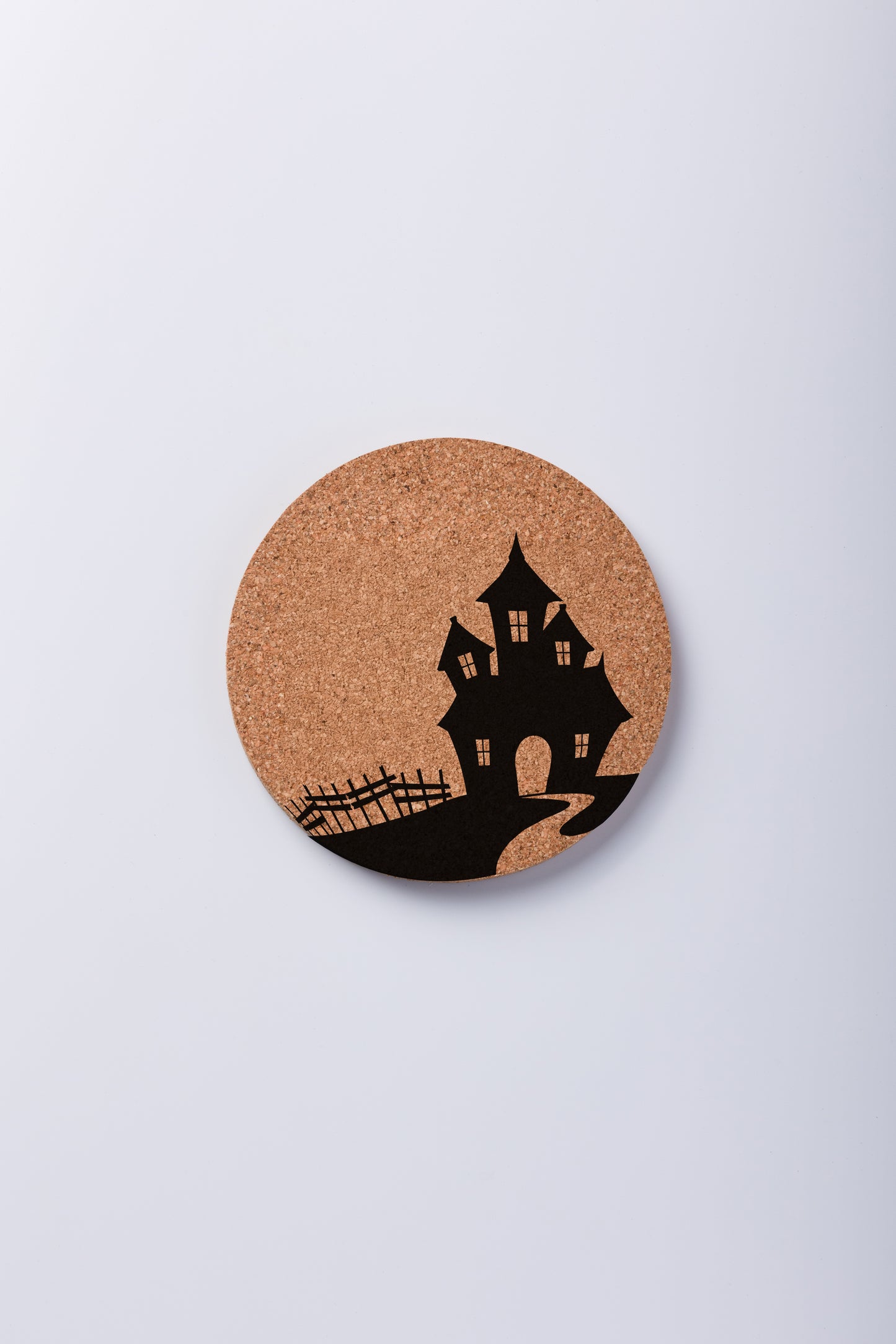 scary house cork sheet coasters