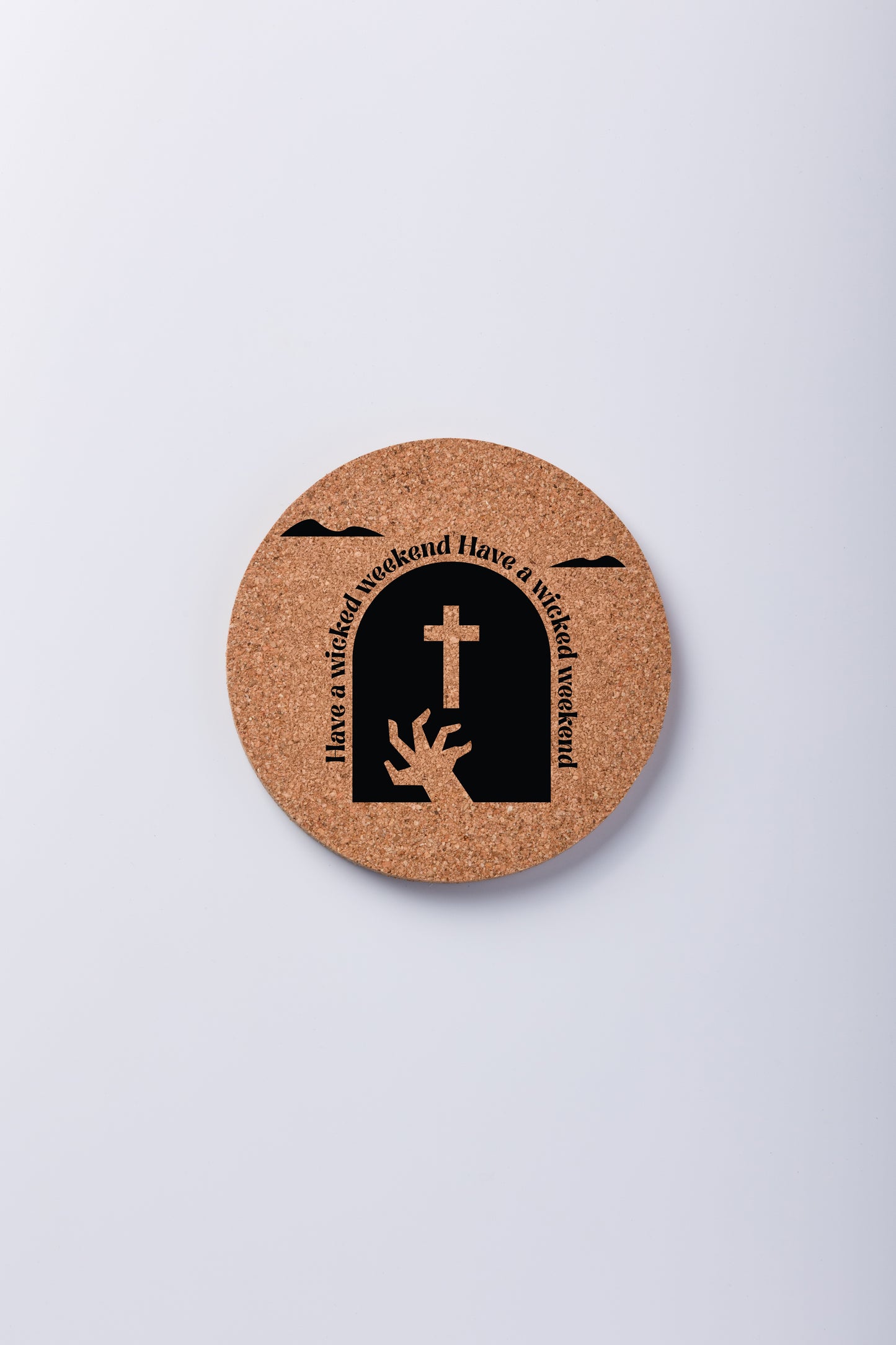 wicked weekend cork sheet coasters