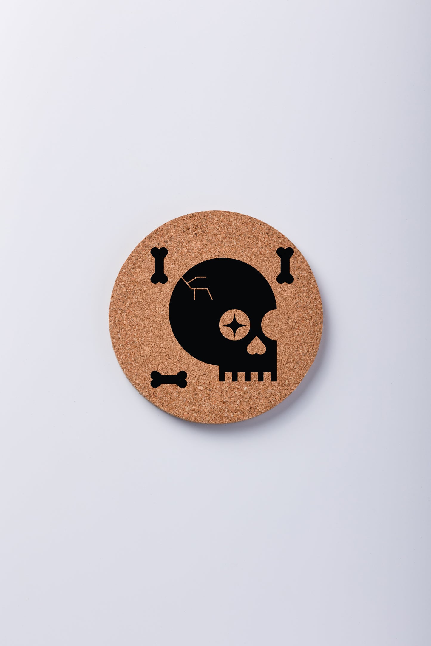 skull cork sheet coasters