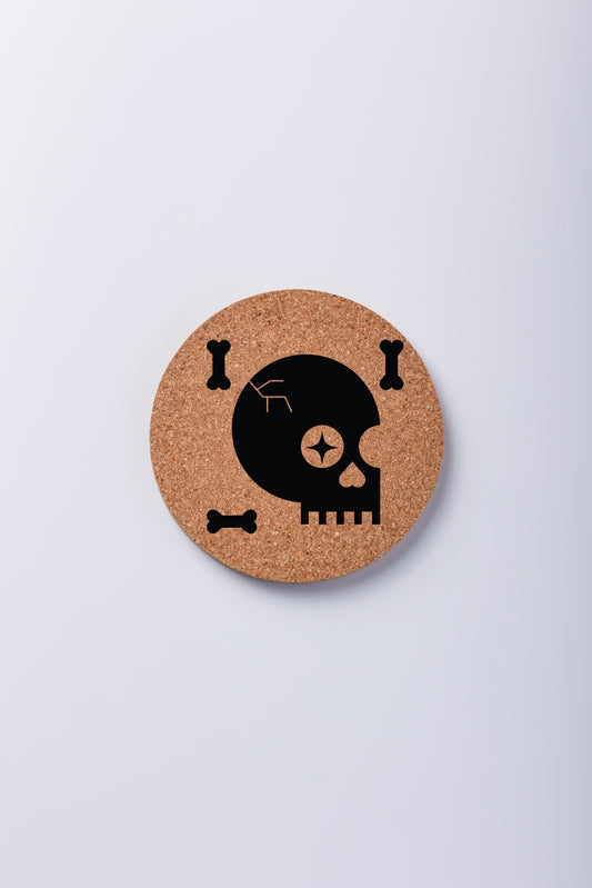 Skull Cork Sheet Coasters