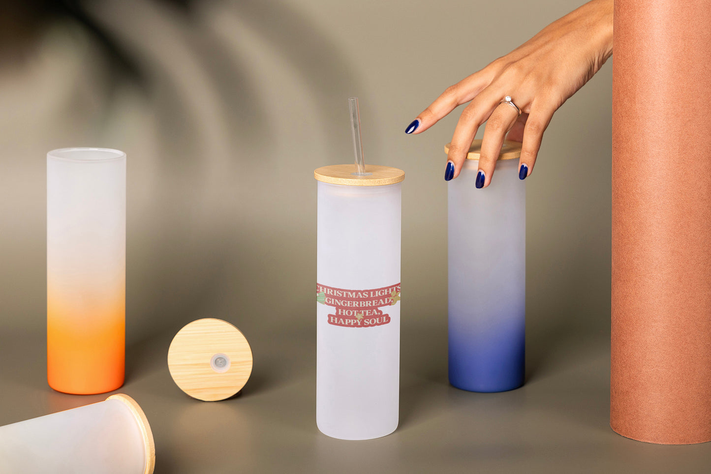 christmas lights frosty tumbler