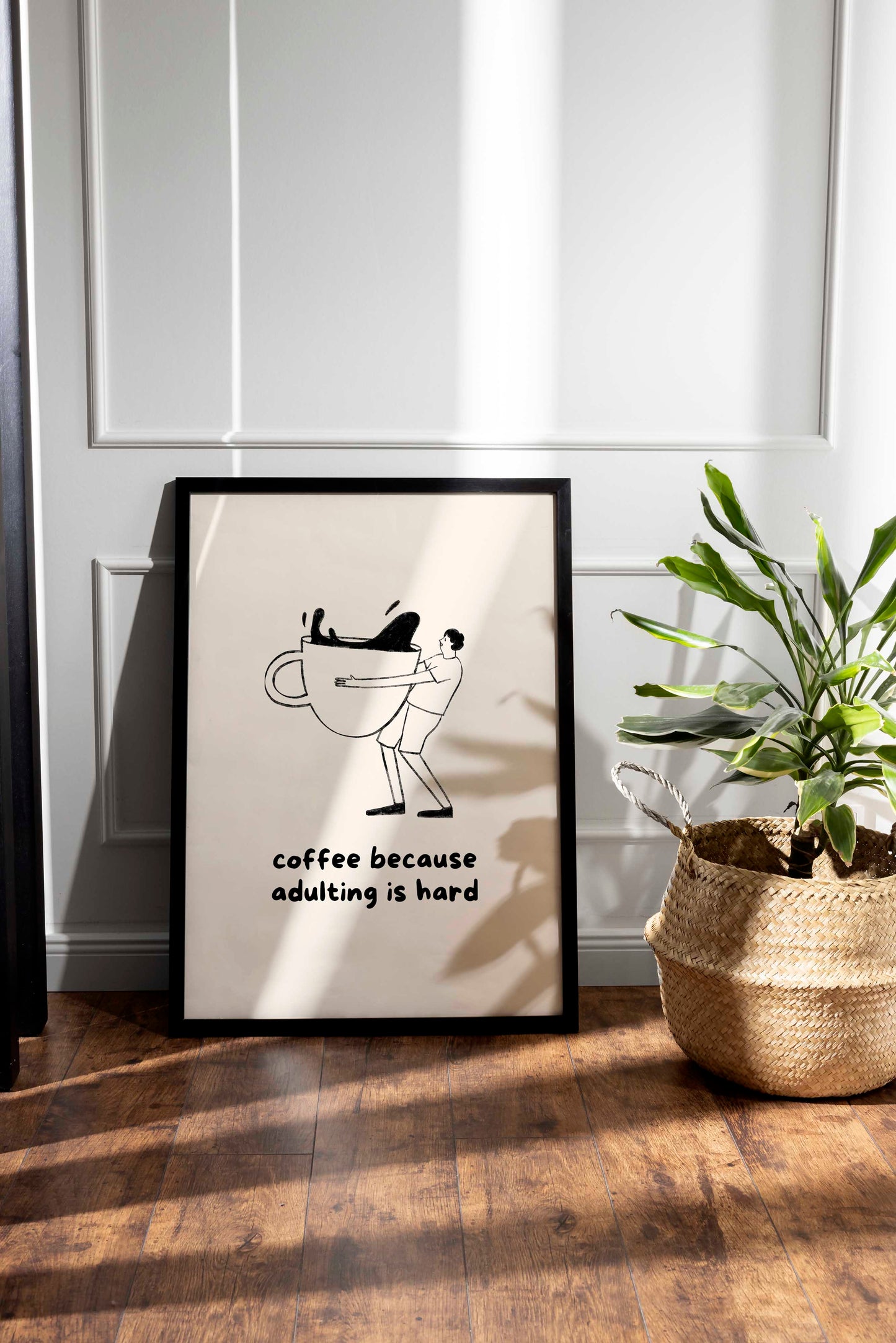 coffee because adulting is hard gallery frame