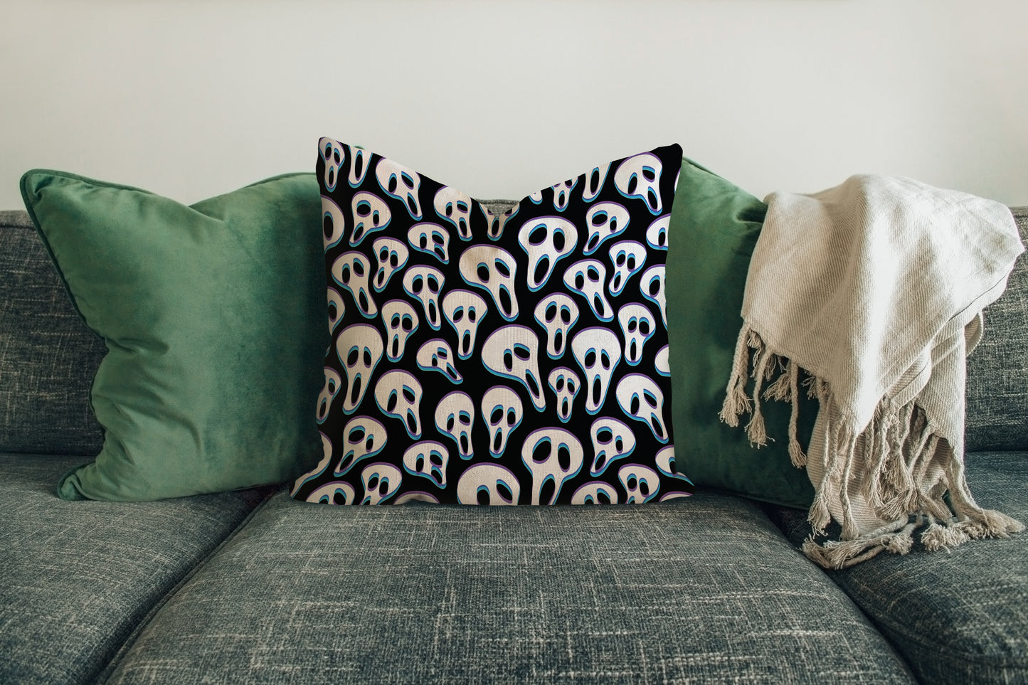 skulls cushion cover