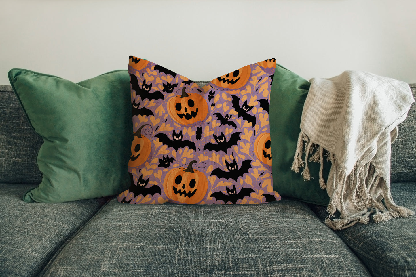 scary pumpkin cushion cover