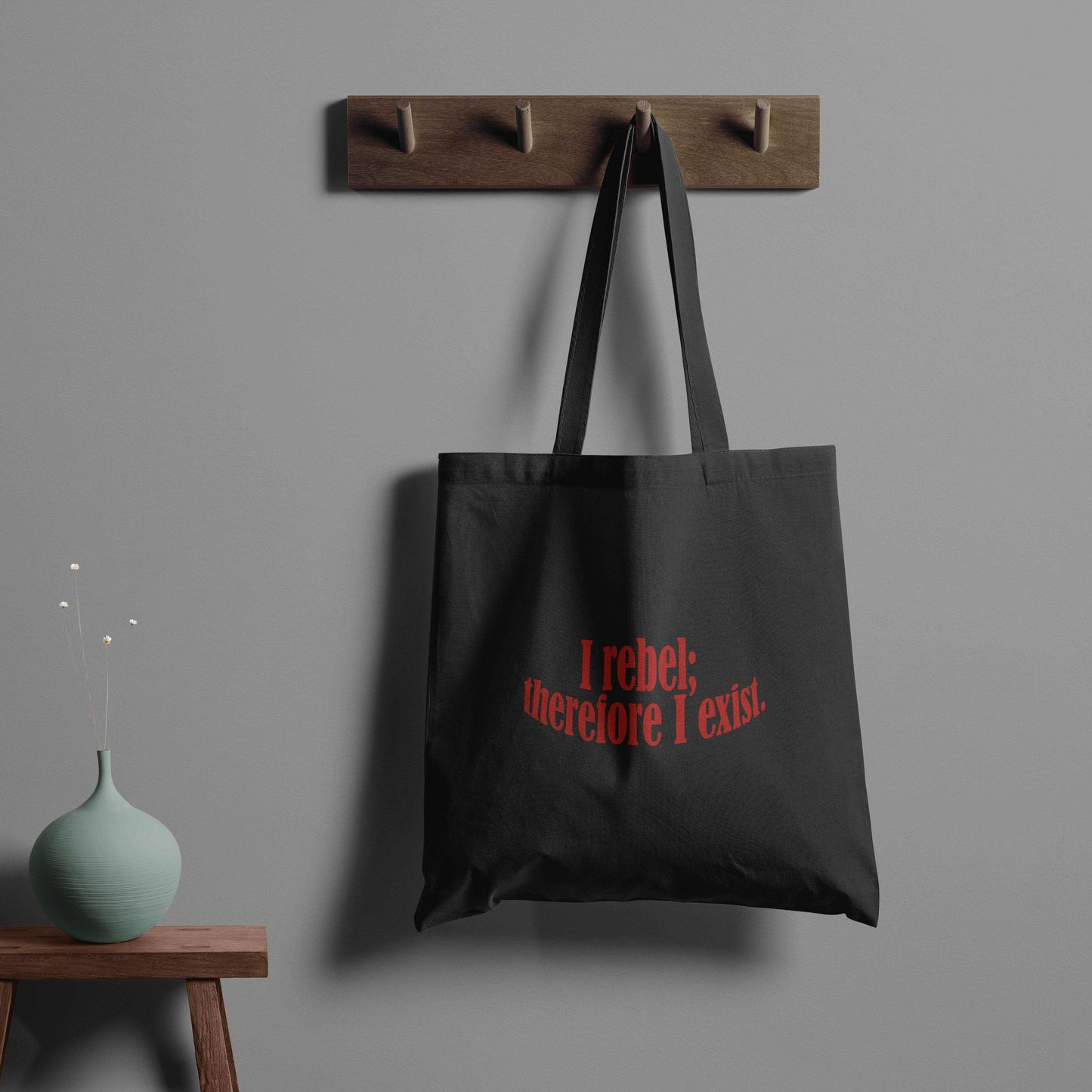 i rebel therefore i exist trendy tote