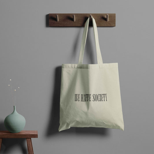 We Hate Society Trendy Tote - Beige