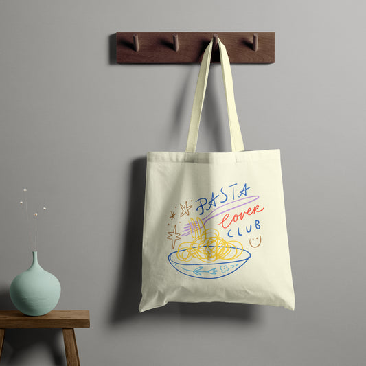 Pasta Lover Trendy Tote - Beige