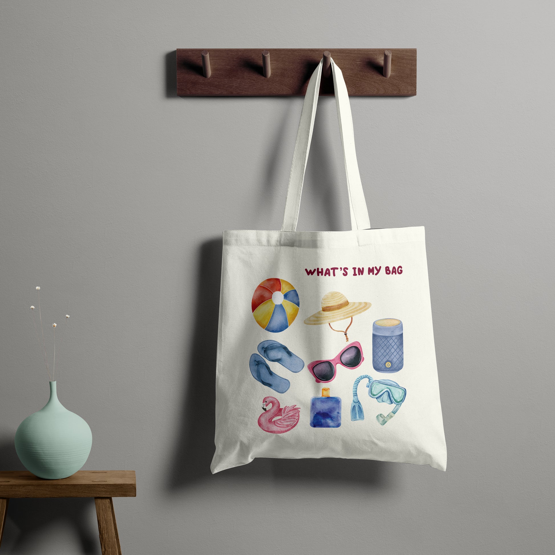Summer Vacation Trendy Tote - White