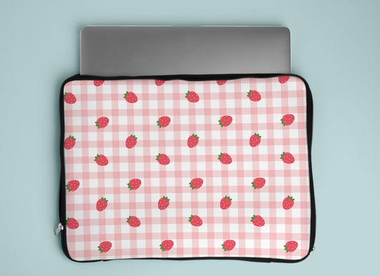 Strawberry Gingham Laptop Sleeve