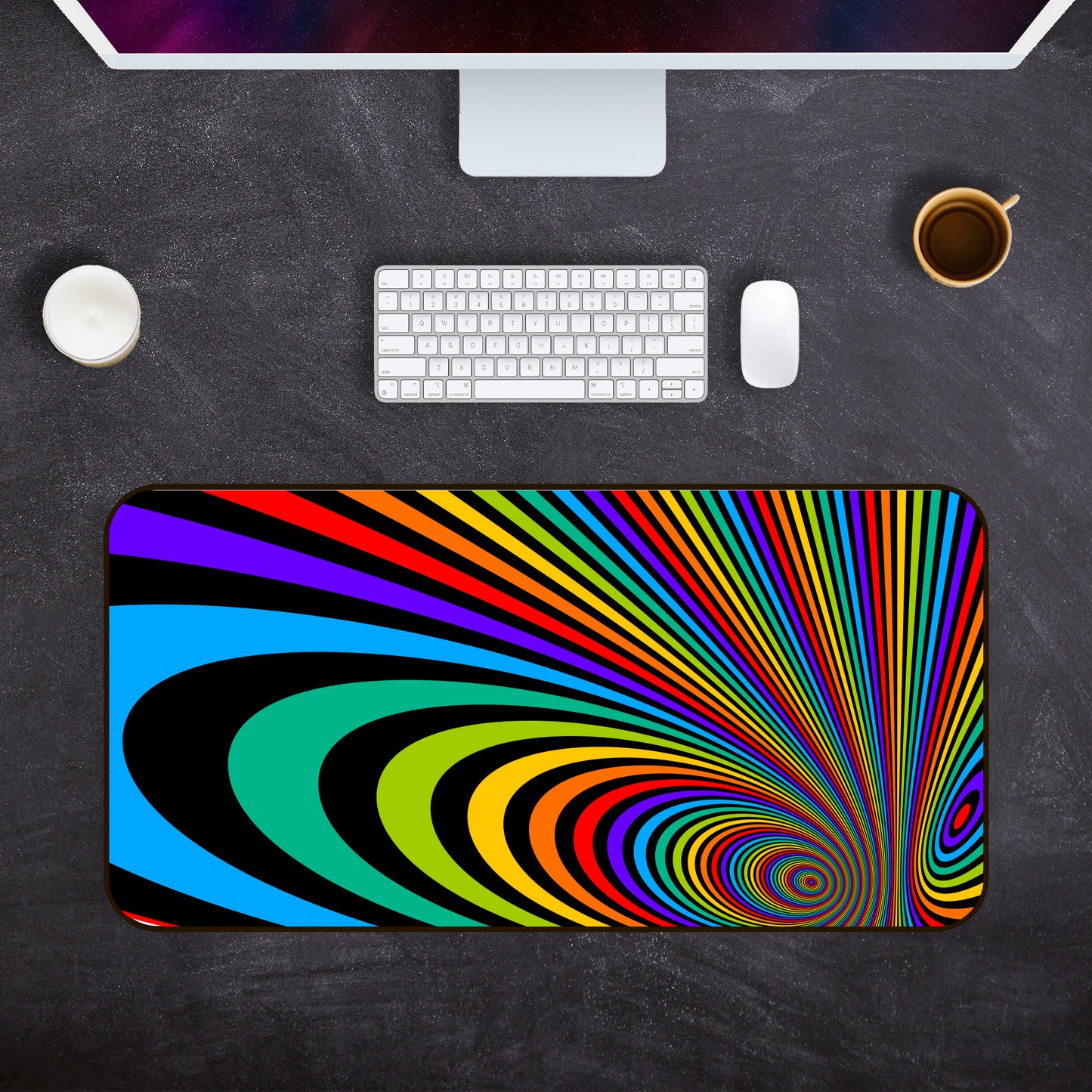 rainbow desk mat