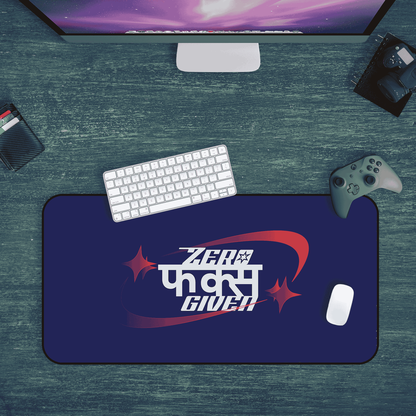 zero fucks given desk mat