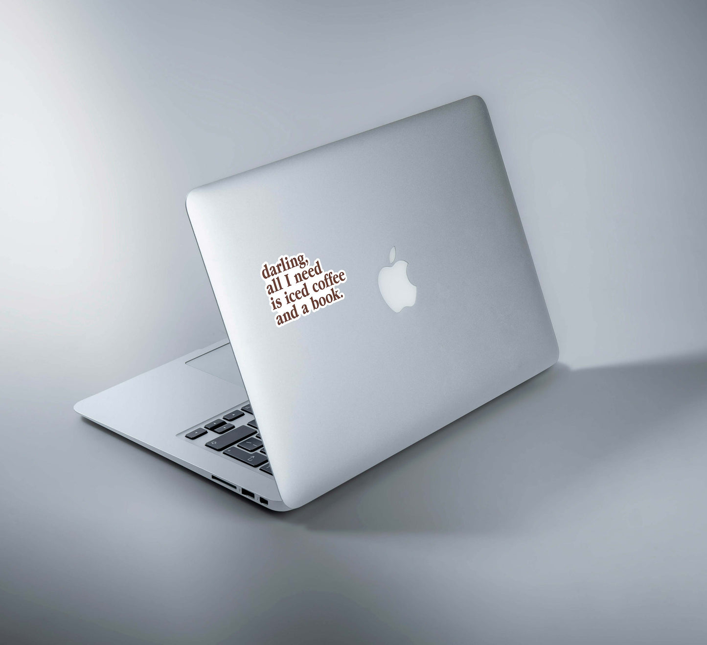 iced coffee and book laptop sticker- set of 4