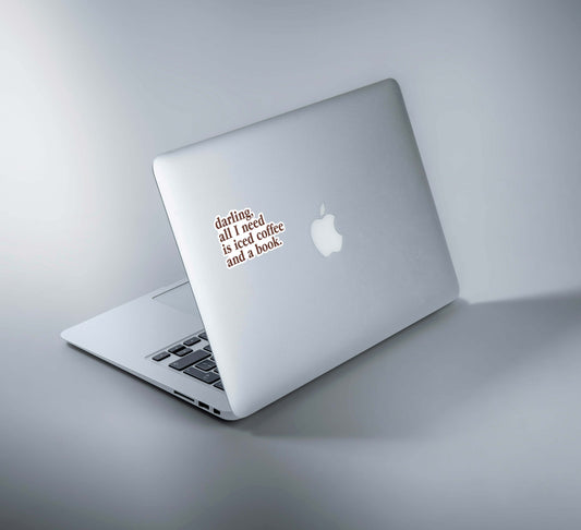 Iced Coffee and Book Laptop Sticker- Set Of 4